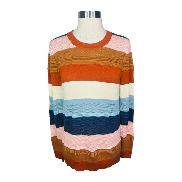 Market & Spruce Rowan Textured Cotton Blend Sweater - Size Small - Picture 2 of 7